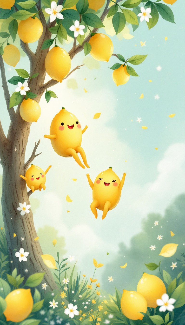 Free Playful Lemon Friends Image - Whimsical, Lemons, Magical ...