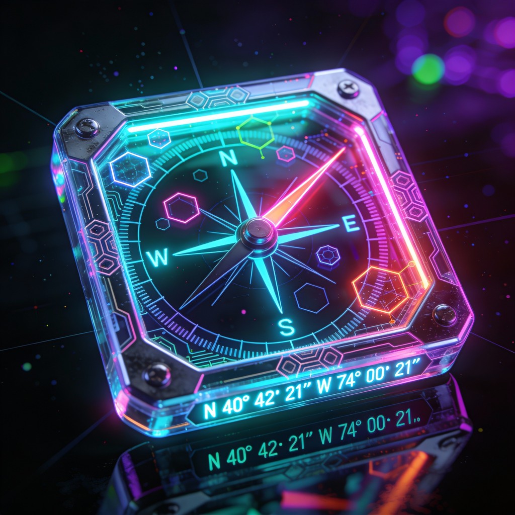Free Neon Compass Future Image - Compass, Cyberpunk, Neon | Download at ...