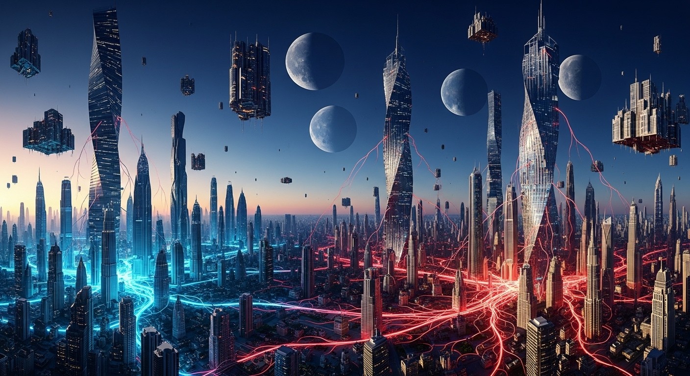 Free Bioluminescent Alien Metropolis Photo - Futuristic, Skyline, Scifi ...