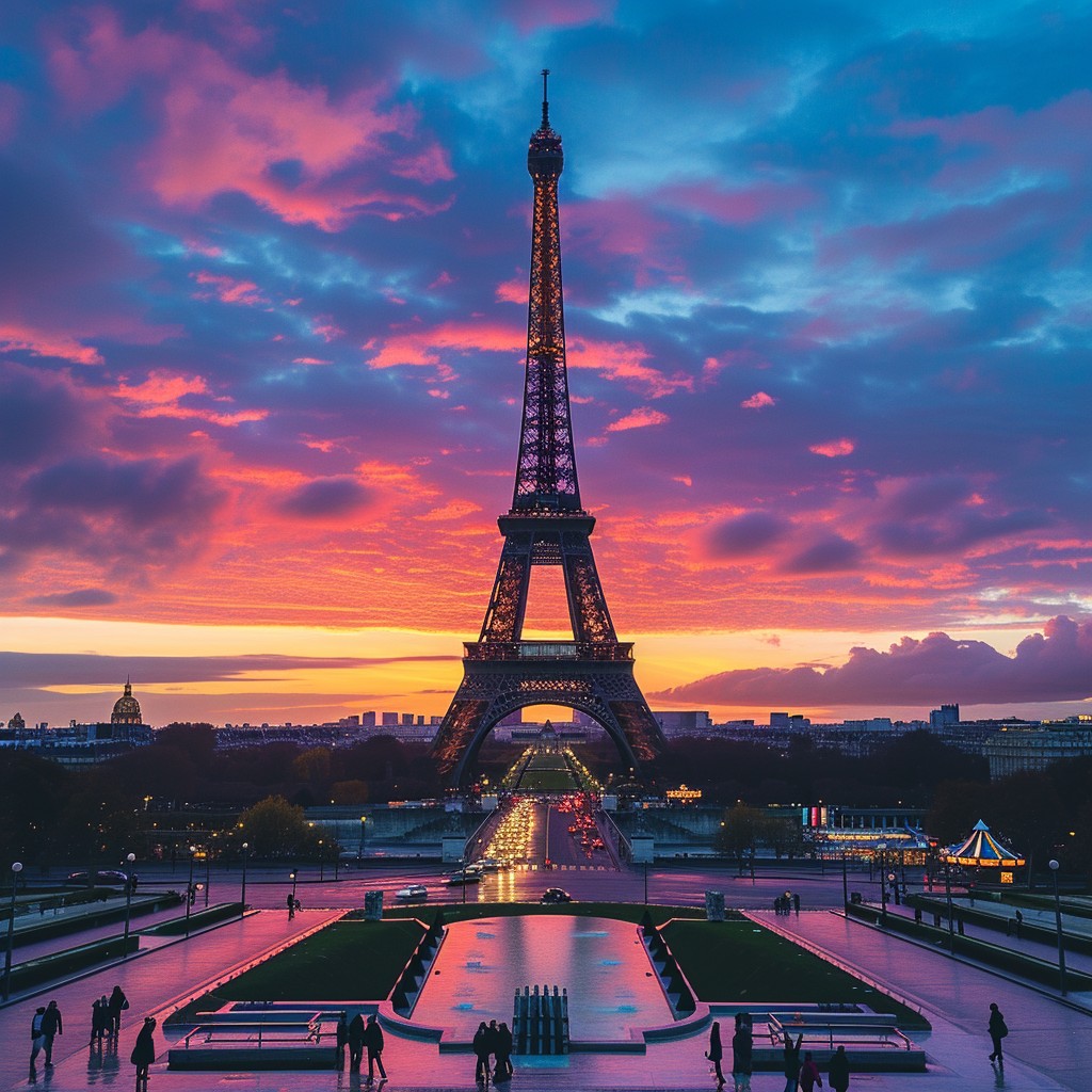 Free Sunset in Paris Image - Eiffel, Sunset, Paris | Download at StockCake