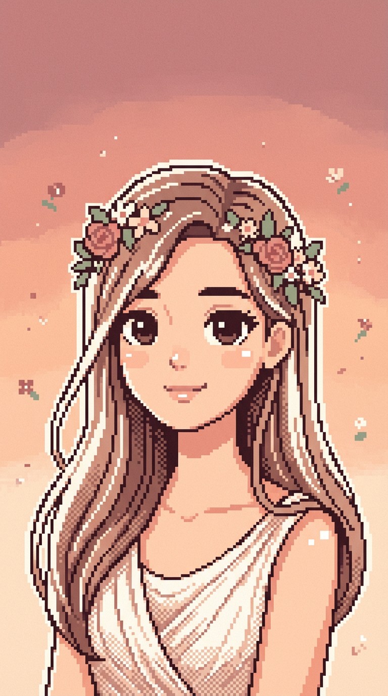 Free Floral Pixel Princess Image - Pixel, Portrait, Woman | Download at ...