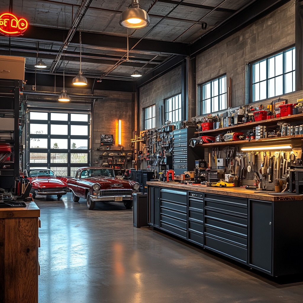 Free Garage interior setup Image - Garage, Cars, Tools | Download at ...