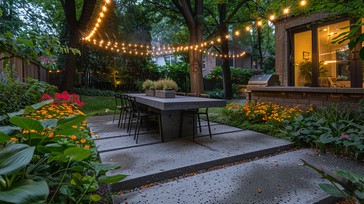 Free Enchanting evening patio Image - Patio, Evening, Garden | Download ...