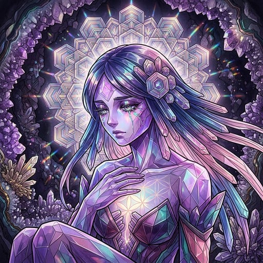 Free Crystalline Manga Portrait Image - Crystal, Geometric, Portrait ...