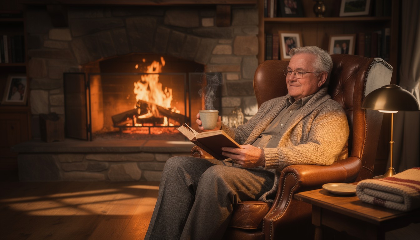 Fireside Rocking Chair Reading Free Fireside Reading Time Image - Elderly, Gentleman, Senior ...