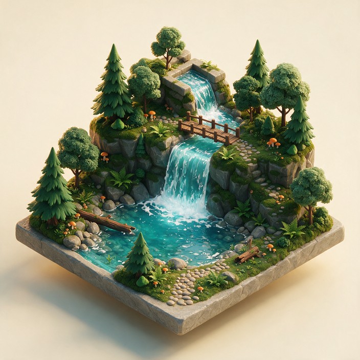 Tree Display Waterfall Download Clay Waterfall Diorama Stock Images for Free | StockCake