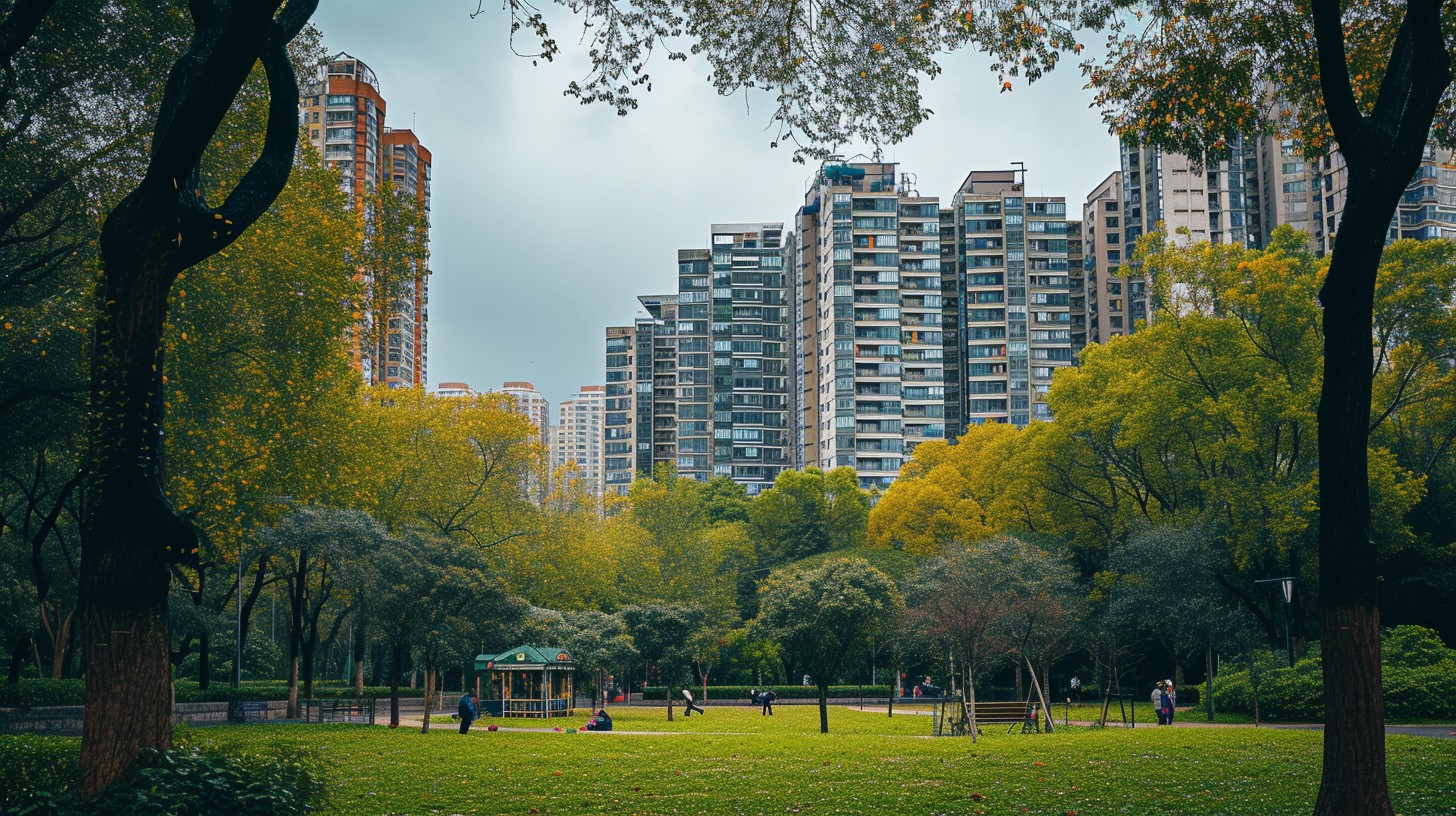 Free Urban Park View Image - Park, Urban, Trees | Download at StockCake