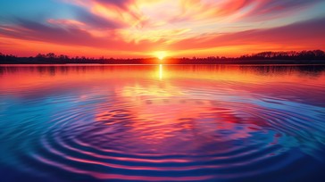 Red Sunset Ripple Free Sunset Ripple Reflection Image - Sunset, Reflection, Water ...