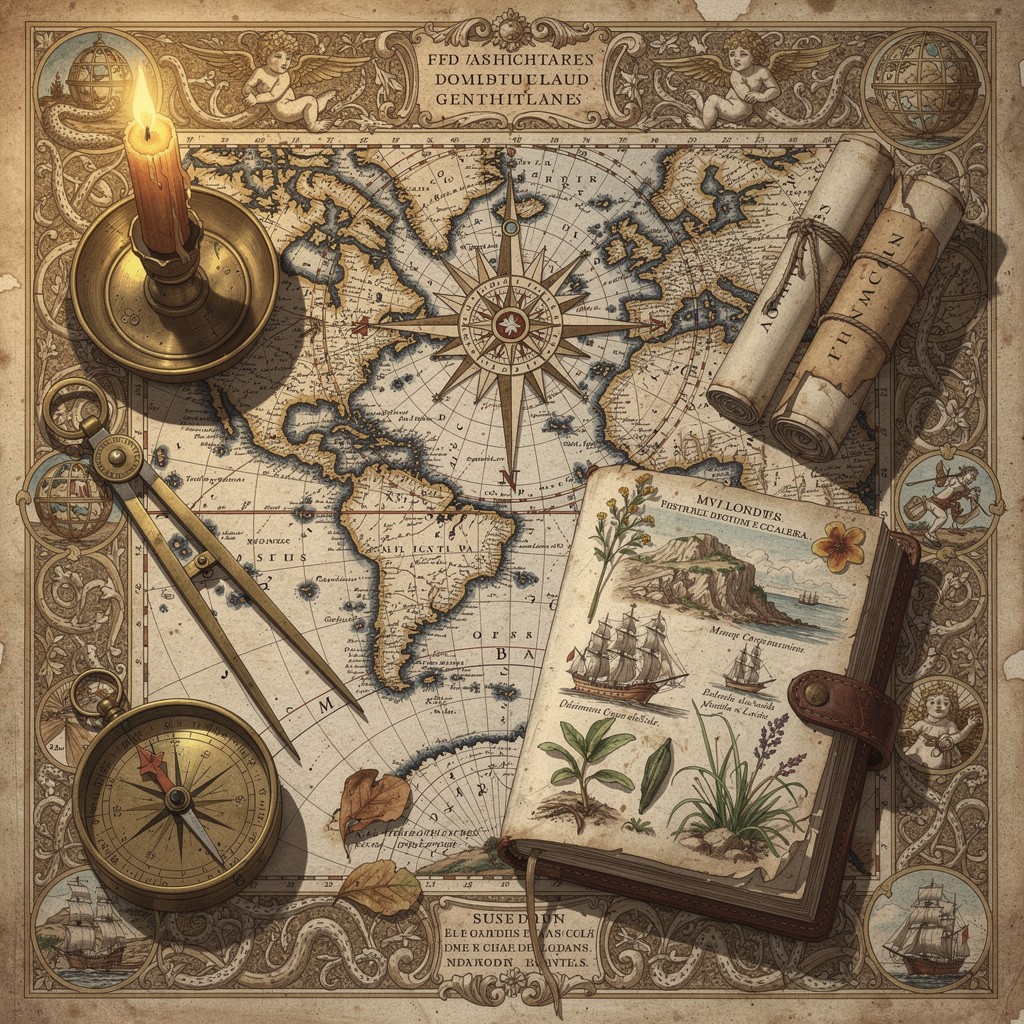Free Vintage Explorer's Map Image - Map, Compass, Vintage | Download at ...