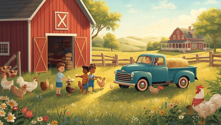 Free Barnyard Feeding Time Image - Farm, Barn, Children | Download at ...