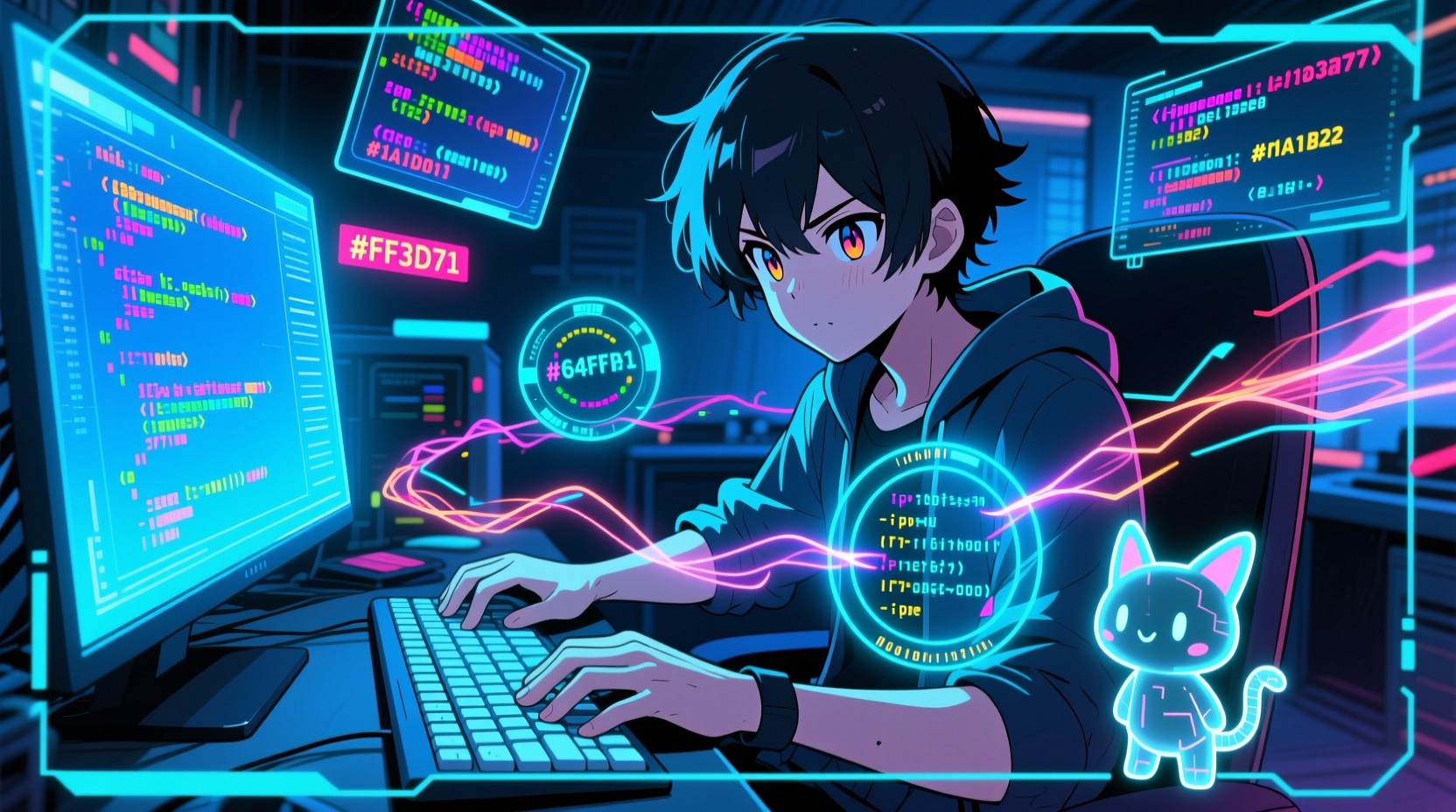 Free Cyberpunk Code Wizard Image - Anime, Cyberpunk, Programmer ...