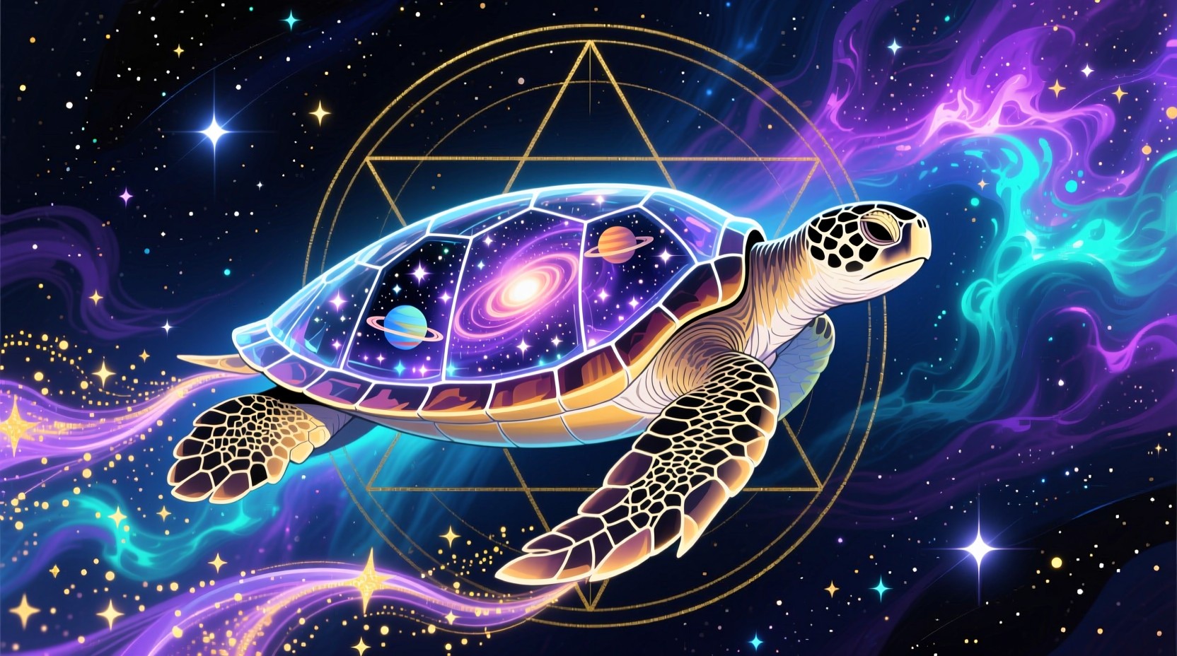 Free Celestial Turtle Voyage Image - Turtle, Celestial, Cosmic ...