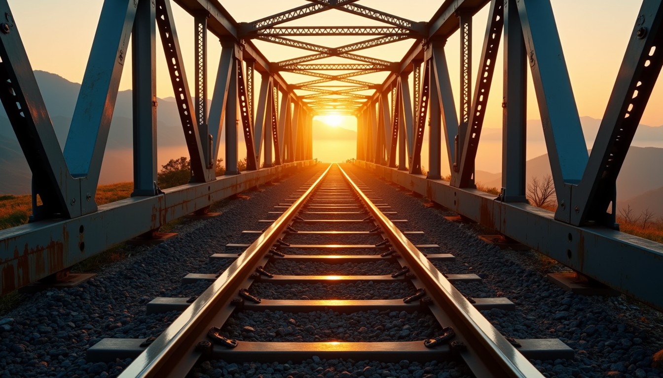 Sunset On The Rails Free Rails Into Sunset Image - Railway, Tracks, Bridge | Download at ...