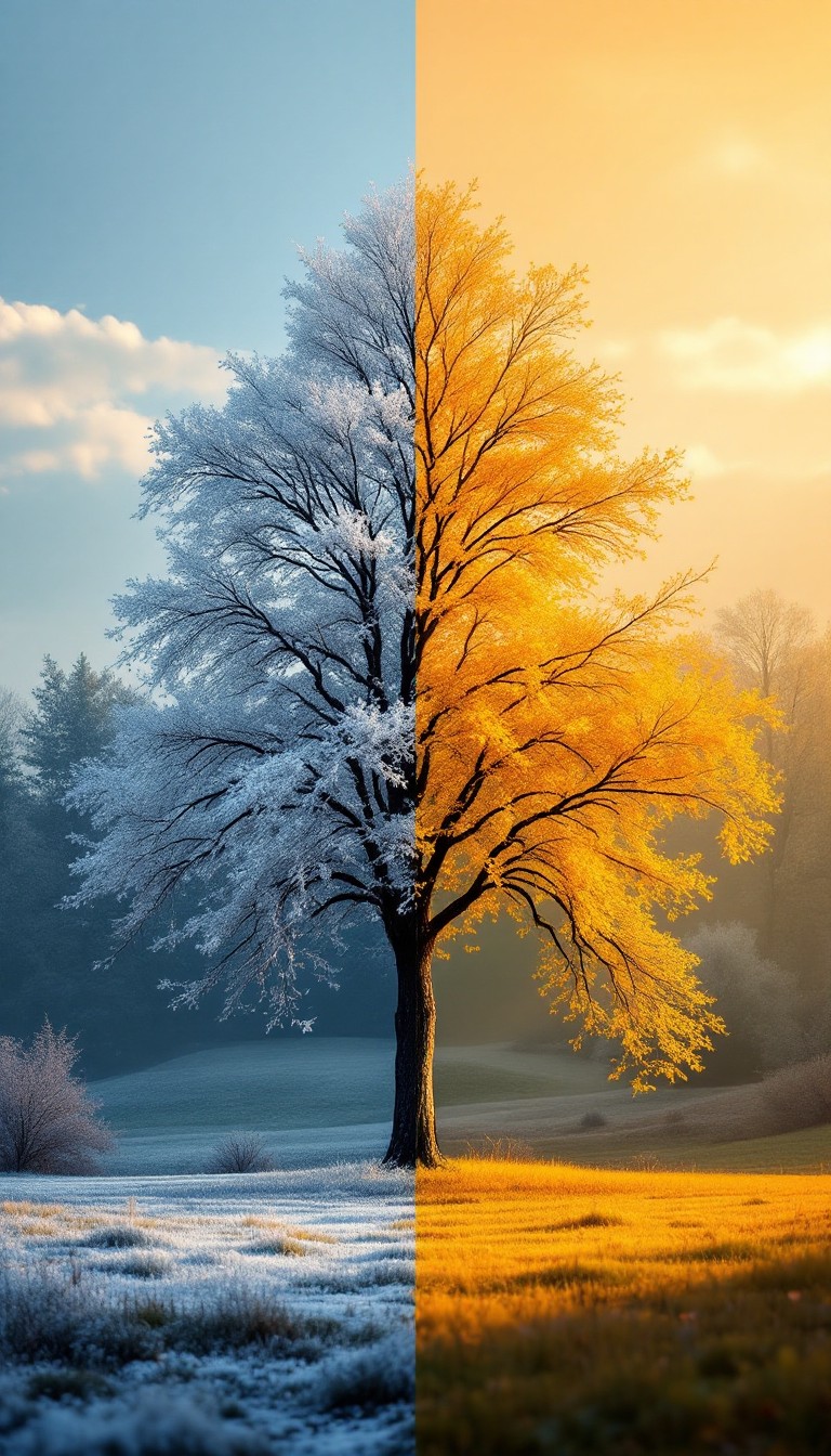 Free Seasons Split Tree Image - Tree, Seasons, Winter | Download at ...