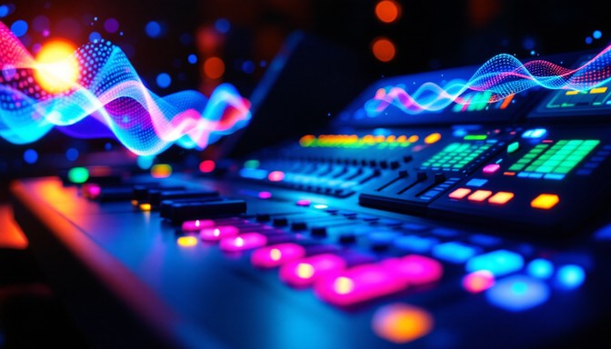 Music Mixing Visualization Free Sound Waves Illuminated Image - Audio, Mixing, Console | Download ...