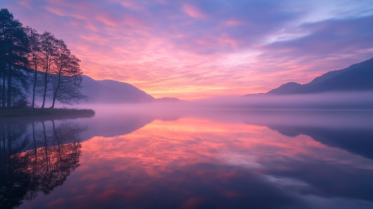Free Misty lake sunrise Image - Sunrise, Lake, Mist | Download at StockCake