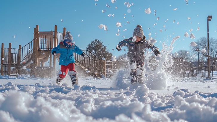 Fun In Snow Free Snowball Fight Fun Image - Winter, Children, Snow | Download at ...