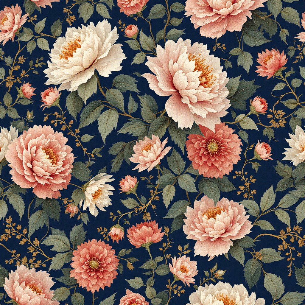 Free Elegant Flower Pattern Image - Peonies, Dahlias, Flowers ...