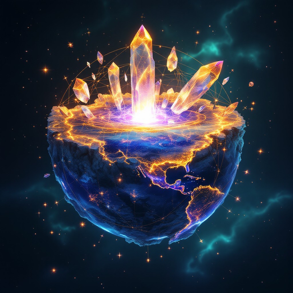 Earth Crysta Free Cosmic Crystal Globe Image - Mystical, Earth, Crystal | Download ...