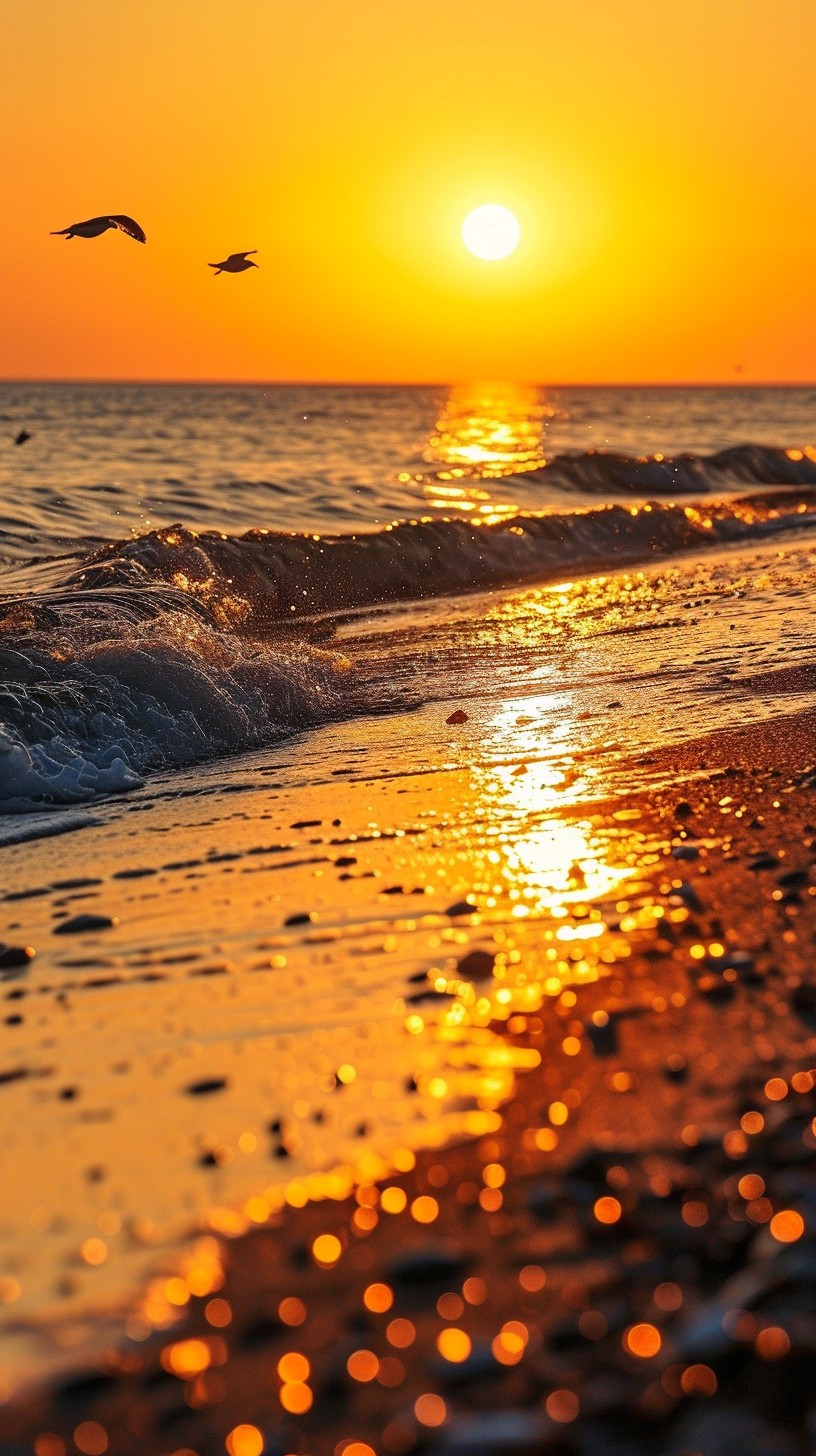 Free Sunset Beach Serenity Image - Sunset, Beach, Ocean | Download at ...