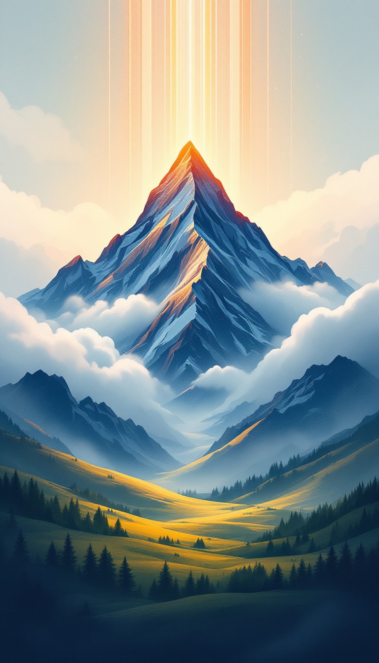 Free Majestic Mountain Rainbow Image - Mountain, Peak, Clouds ...