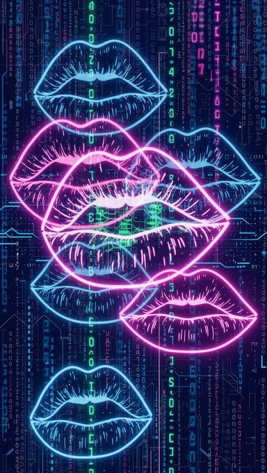 Free Neon Digital Lips Image - Cyberpunk, Neon, Lips | Download at ...