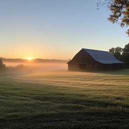 Free Sunrise barn landscape Image - Sunrise, Barn, Landscape | Download ...