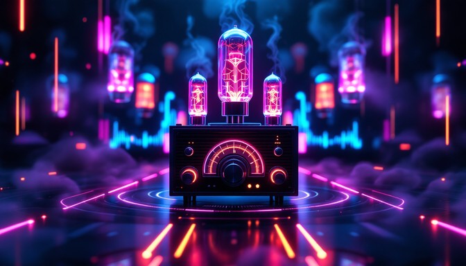 Free Neon Radio Revival Image | Download at StockCake