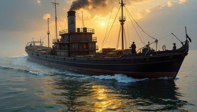 Single Stack Steam Freighter Free Dawn Steam Vessel Image - Steamship, Maritime, Vessel | Download ...