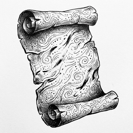 Free Ancient Scroll Sketch Image - Sketch, Drawing, Pencil | Download ...