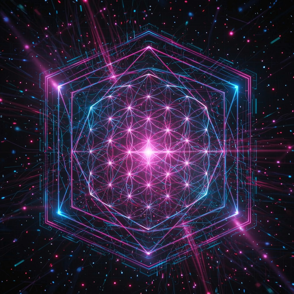 Geometry Neon Background Free Sacred Neon Geometry Image - Hologram, Cyberpunk, Neon | Download ...