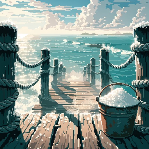 Free Coastal Pixel Art Image - Pixel, Dock, Ocean | Download at StockCake