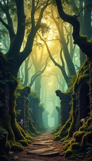 Free Enchanted Forest Pathway Image - Forest, Deer, Magical | Download ...