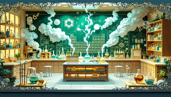 Diarama Science Lab Free Paper Chemistry Laboratory Image - Kirigami, Papercraft, Chemistry ...