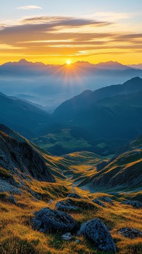Free Sunset mountain view Image - Sunset, Mountains, Valley | Download ...