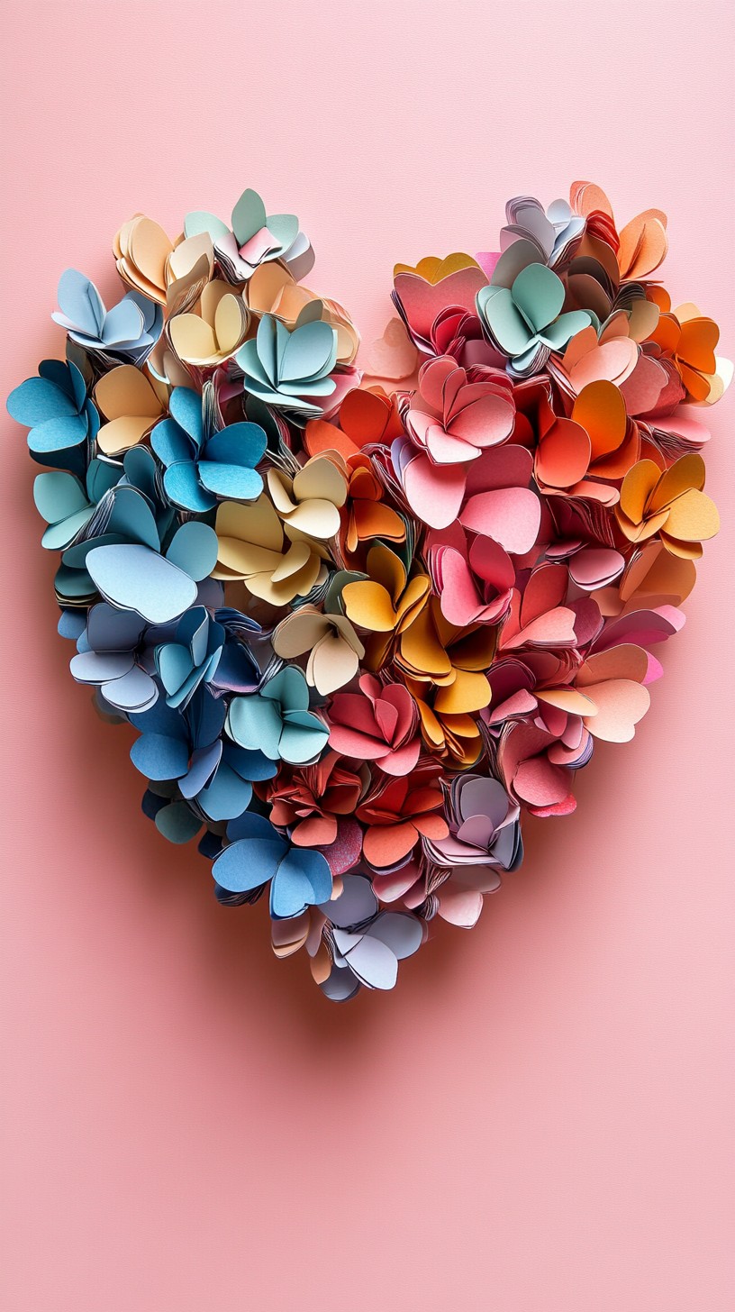 Free Colorful paper heart Image - Heart, Flowers, Colorful | Download ...