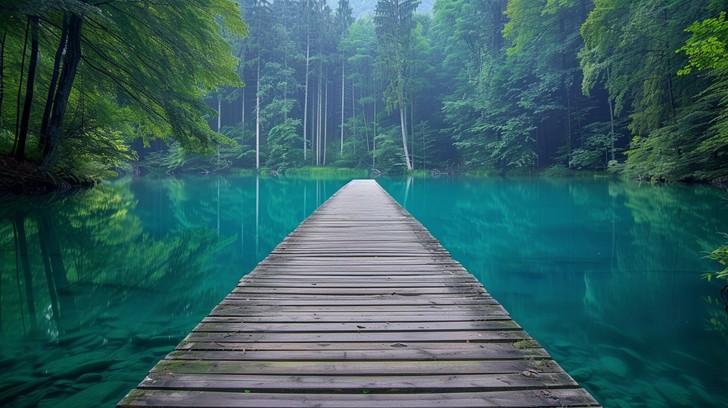 Free Serene Lake View Image - Lake, Pier, Tranquil | Download at StockCake