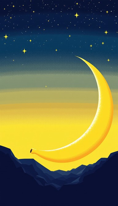 Download Moonlit Banana Night Image - Pixel, Moon, Banana | StockCake