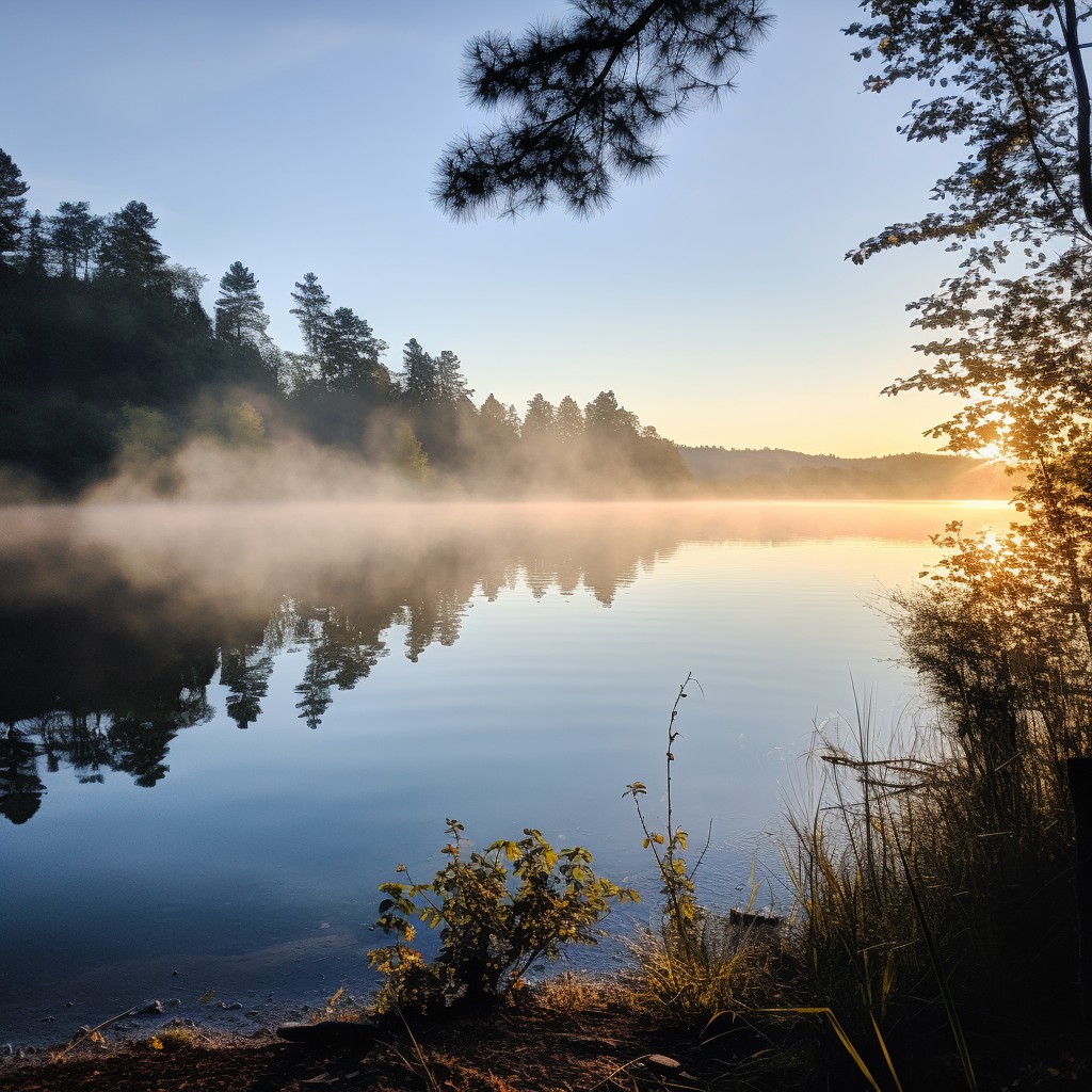 Free Misty Lake Sunrise Image - Lake, Sunrise, Mist | Download at StockCake