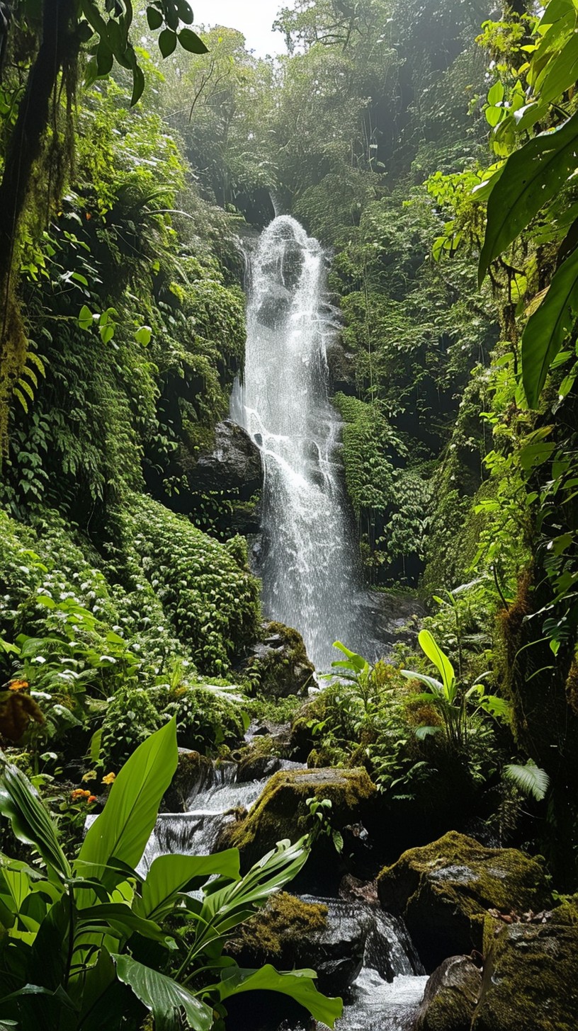 Tropical Waterfall Pattern Free Majestic Tropical Waterfall Image - Waterfall, Tropical, Greenery ...
