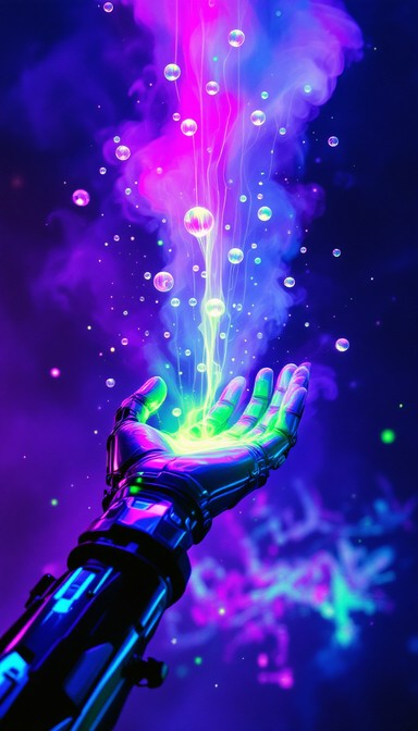 Free Cyberpunk Hand Glows Image - Cyberpunk, Robot, Neon | Download at ...