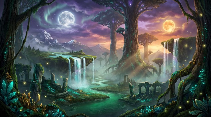 Free Enchanted Forest Realm Image - Fantasy, Forest, Landscape ...