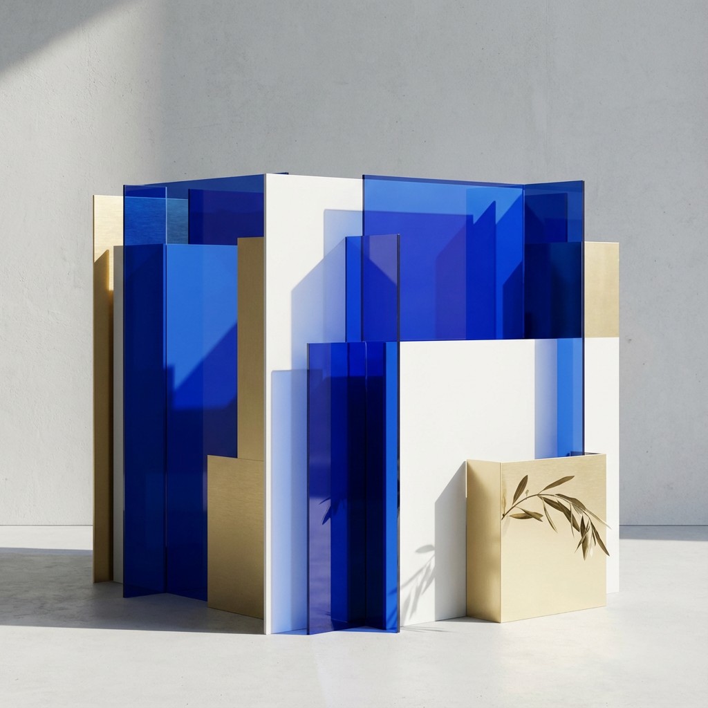 Free Blue Geometric Barrier Image - Geometric, Minimalist, Abstract ...