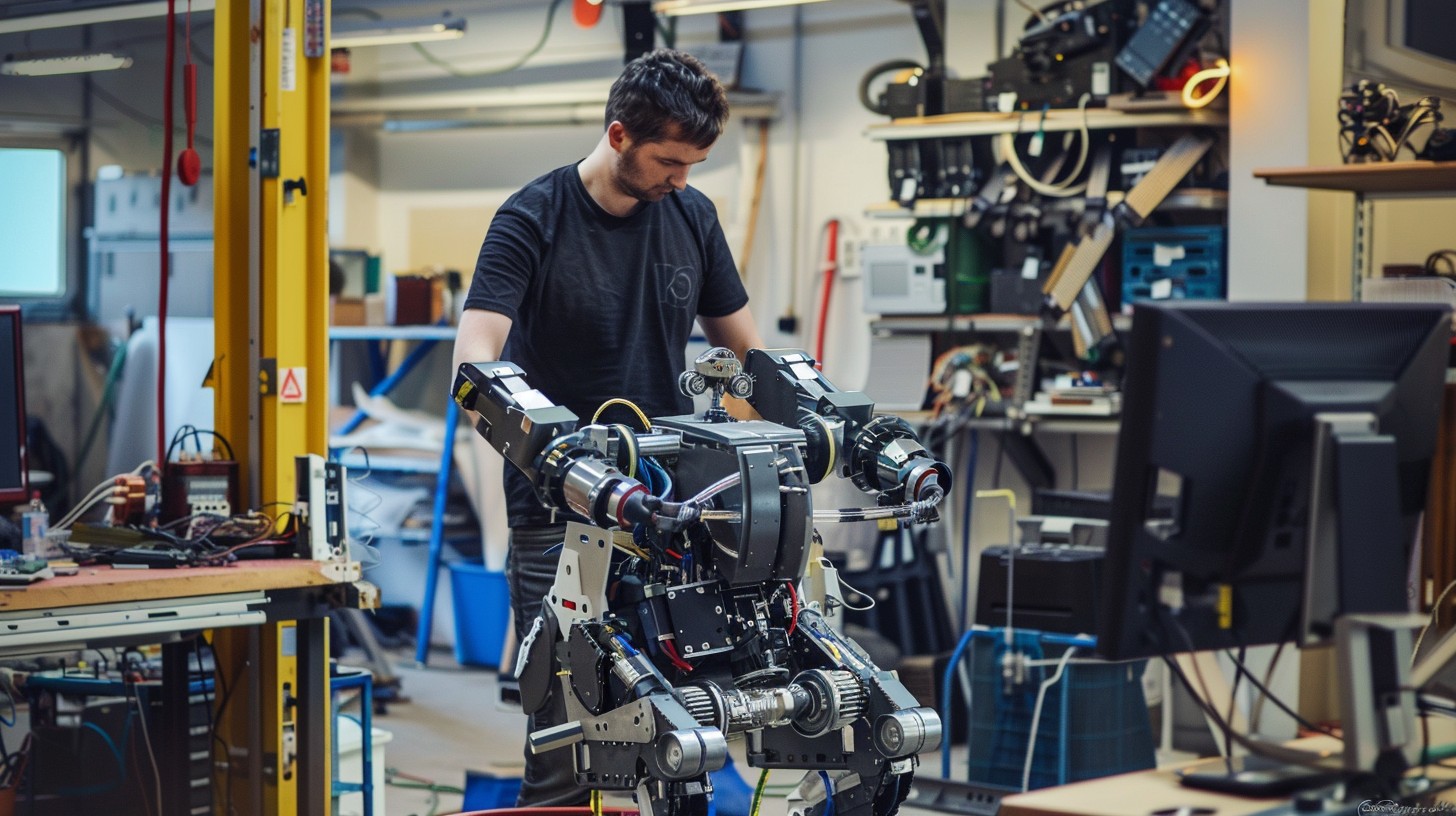 Free Engineer Adjusting Robot Image - Engineer, Robot, Workshop ...