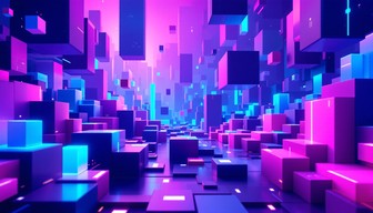 Free Neon Pixel Cascade Image - Pixels, Cubes, Blocks | Download at ...