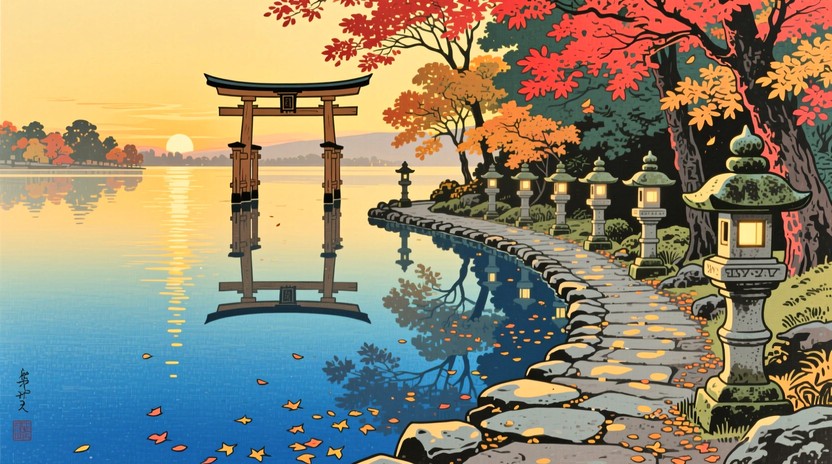 September Path Free Sacred Autumn Path Image - Japanese, Reflection, Torii | Download ...