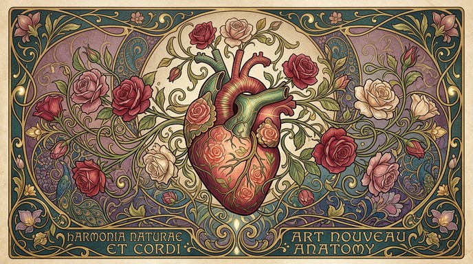 Free Botanical Heart Illustration Image - Heart, Roses, Illustration ...