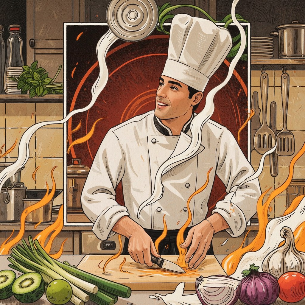 Free Culinary Magic Unfolds Photo - Chef, Cooking, Illustration ...
