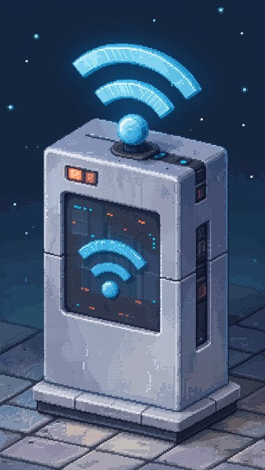 Free Glowing WiFi Beacon Image - Pixel, Art, Wifi | Download at StockCake