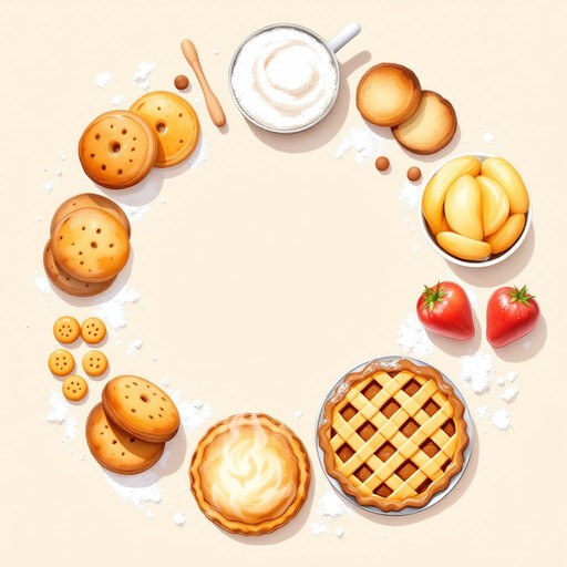 Free Golden Bakery Wreath Image - Bread, Cookies, Pie | Download at ...